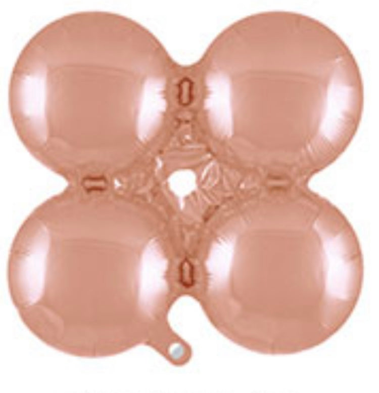 18 inch Round Air filled Rose Gold arch and column balloon 10pack