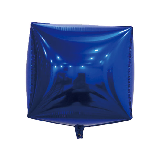 24 in Helium 4D Square Mylar Cube Balloon Blue [Pack of 10]