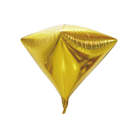 24 in Helium Diamond 4D Balloon Gold [Pack of 10]