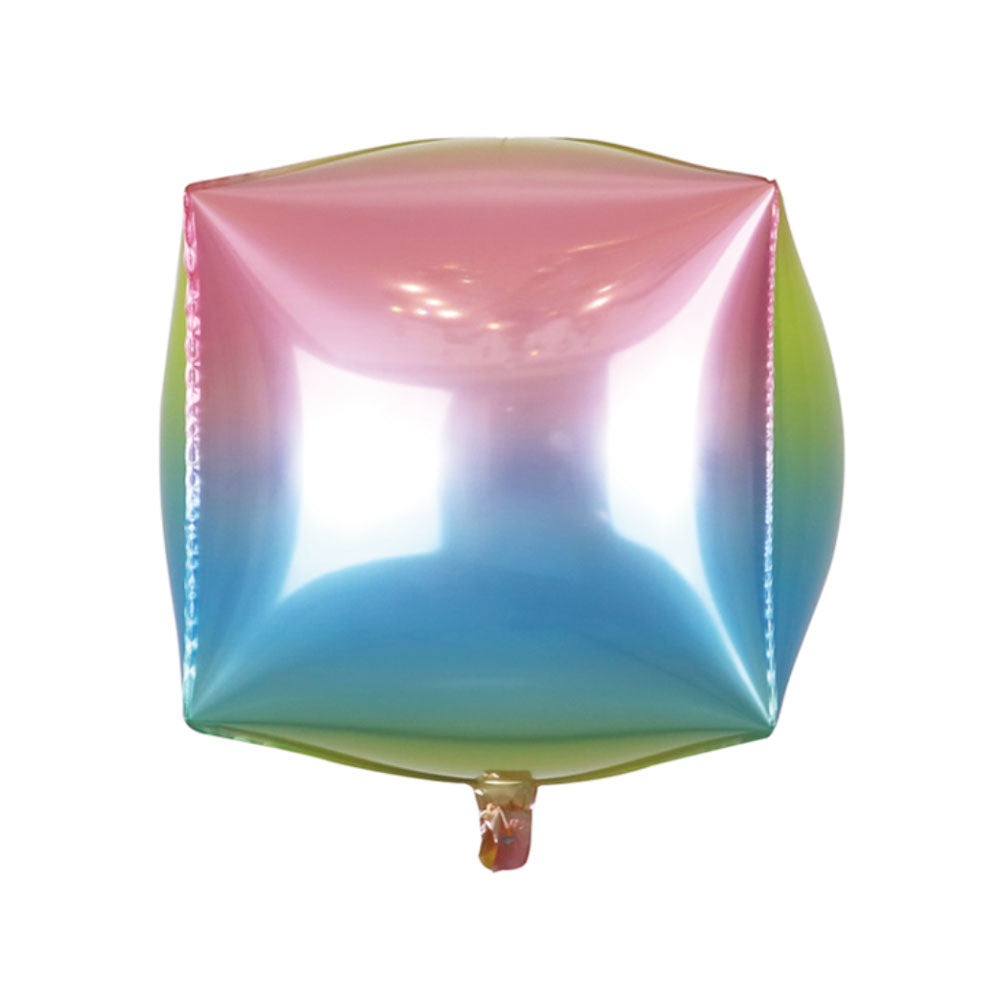 24 in Helium 4D Square Mylar Cube Rainbow [Pack of 10]