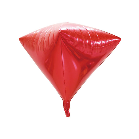 24 in Helium Diamond  4D Balloon Red [Pack of 10]