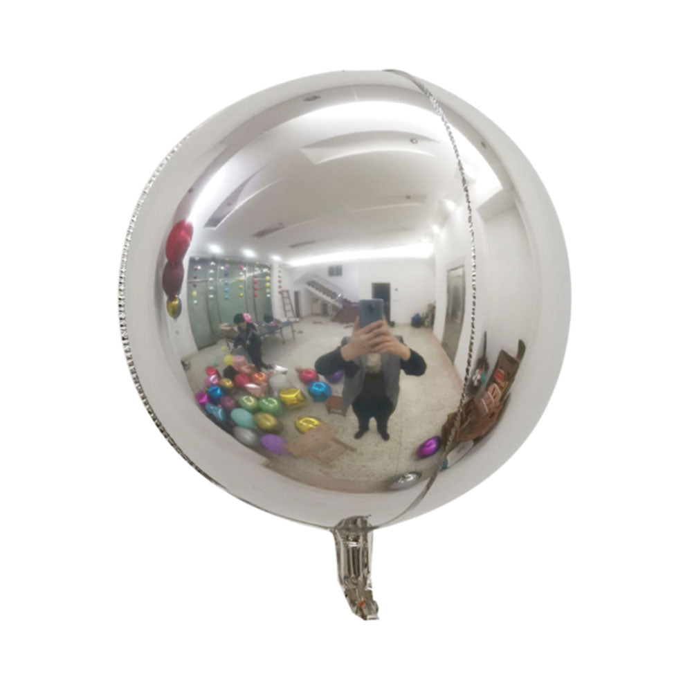 22 in Helium Round Orb Mylar Balloon -Silver [Pack of 10]