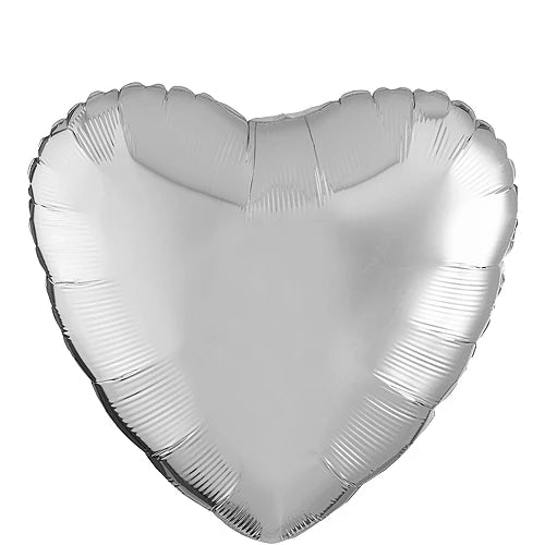 18-inch helium Silver Heart balloons 20 pcs/pack